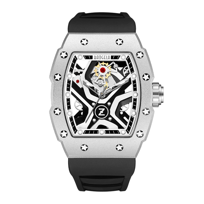 Baogela Top Brand Watchs for Men Fashion Sport Waterproof Mechanical Wind Orologio 50Bar Casual inossidabile Orologio Giappone Reloj Hombre 4143