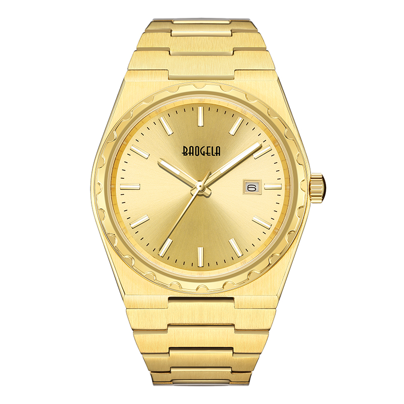 BAOGELA 40mm Brand Brand All Gold inossidabile uomo Owatch Classic Business 50m Giappone Waterproof Giappone Orologio in quarzo per uomini 22801