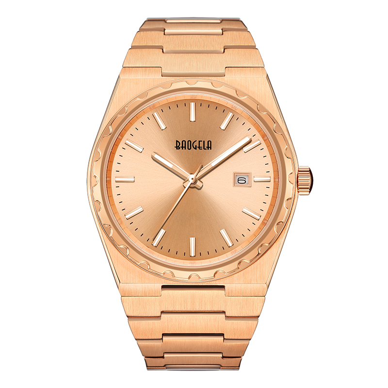 BAOGELA 40mm Brand Brand All Gold inossidabile uomo Owatch Classic Business 50m Giappone Waterproof Giappone Orologio in quarzo per uomini 22801