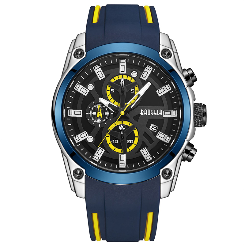 Baogela Men \\\\ \'s sport militare orologi uomini uomini impermeabili alla moda blu silicone orologio da polso orologio di lusso di lusso orologio luminoso 22705